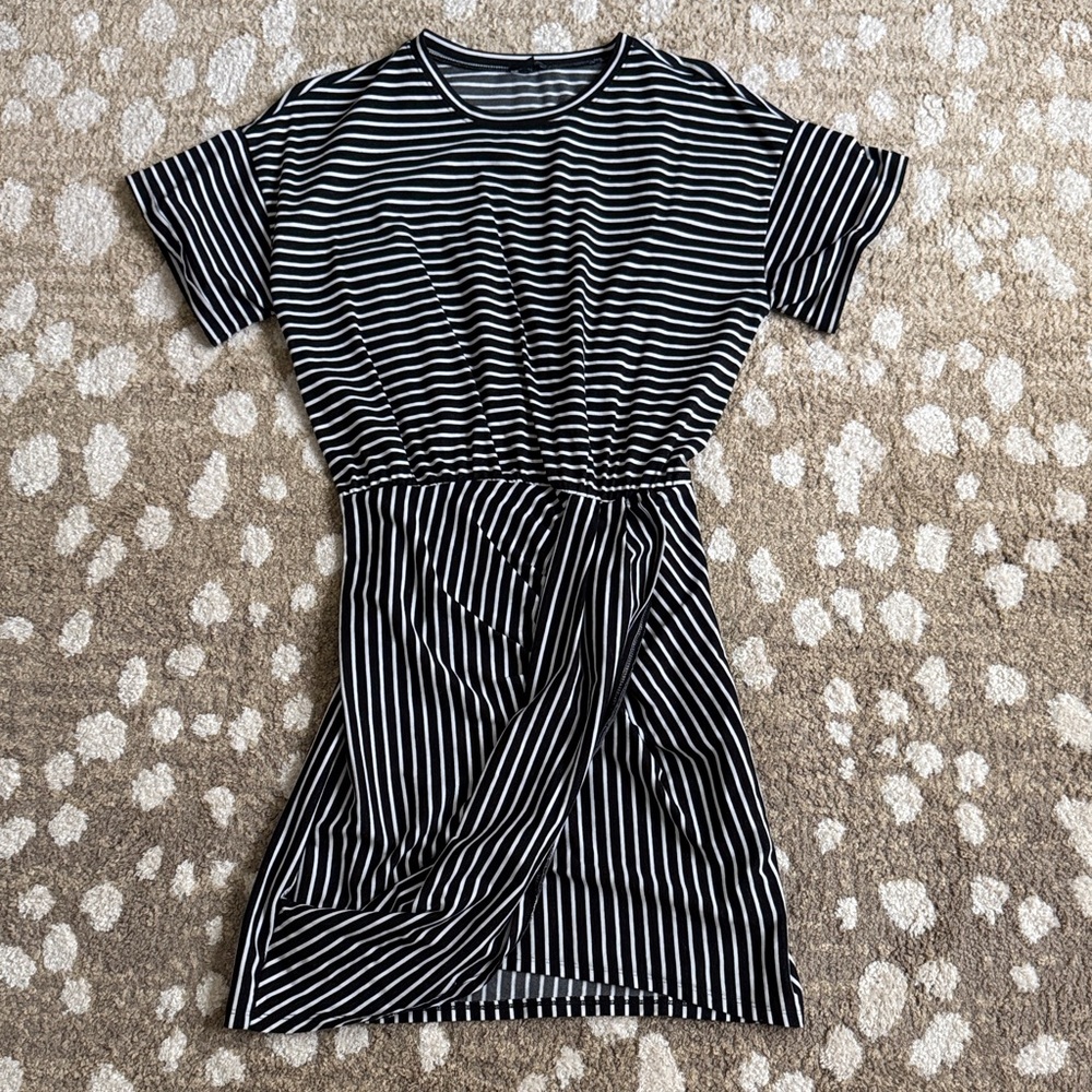 Express Black and White Striped Mini Dress